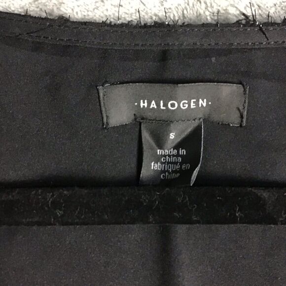 Halogen Women’s Small Black Eyelash Textured Sleeveless Blouse Top - Picture 4 of 15